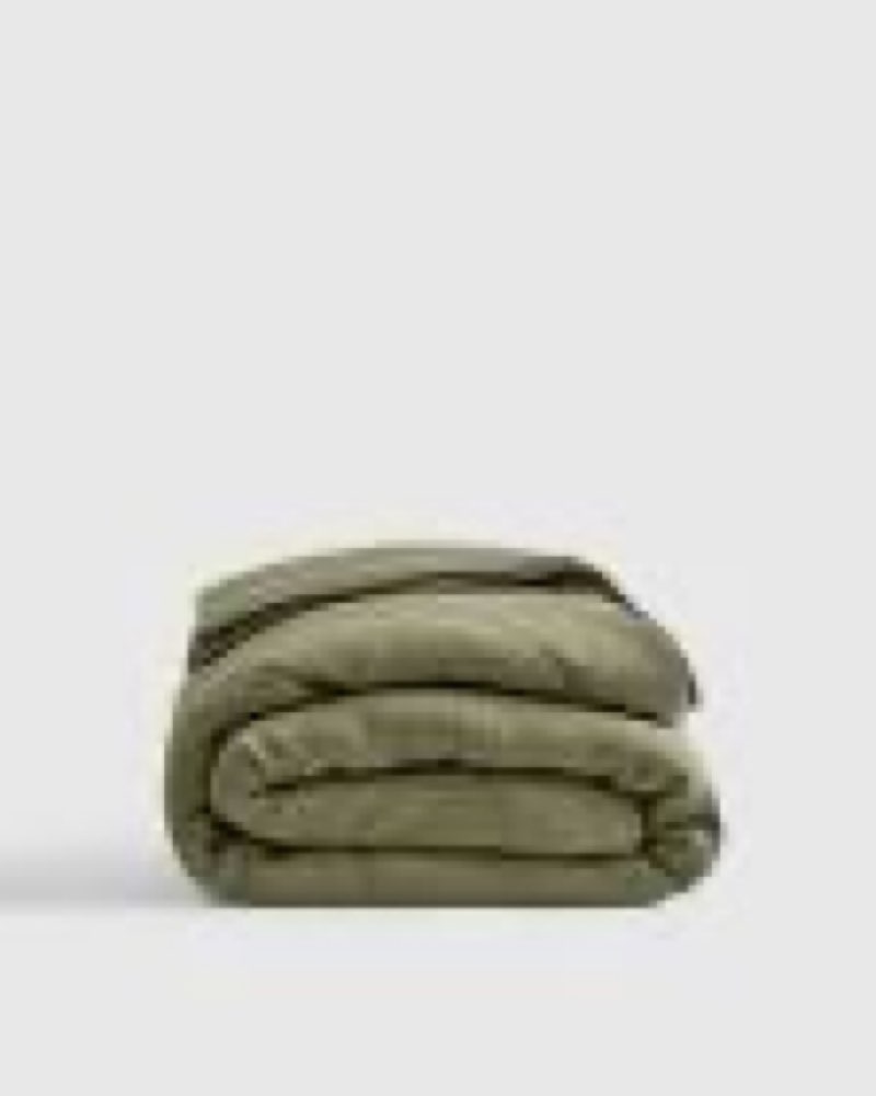 organic cotton gauze blanket, full/queen, olive