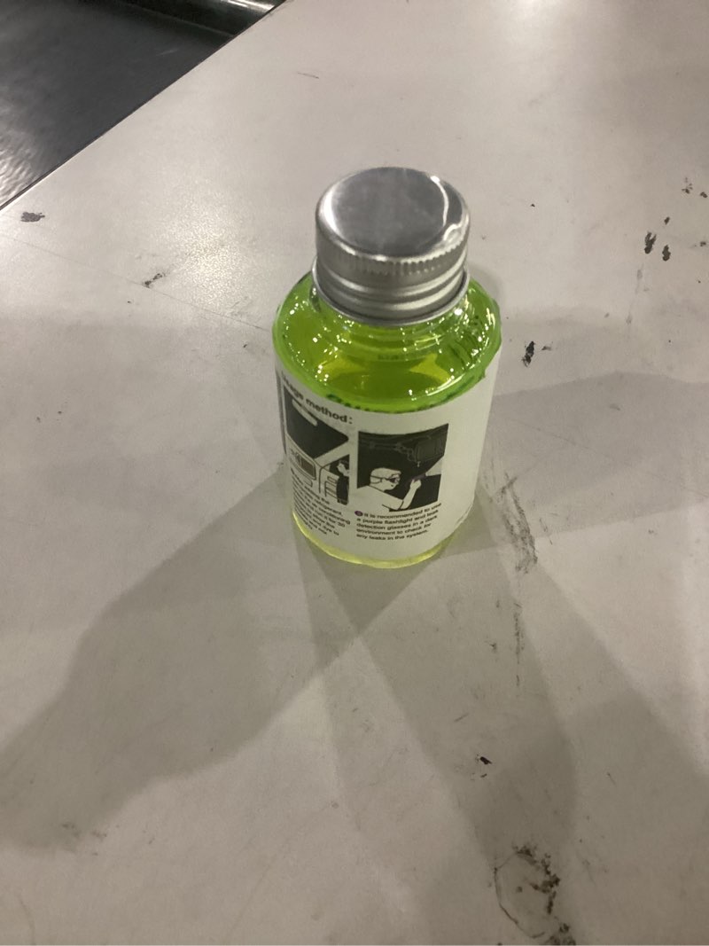 Condition photo showing Good Condition for 1 pcs ac leak detector dye, uv detection dye for car air conditioning automotive systems, pag oil-based fluorescent for refrigerant leak diagnosis, 70 ml