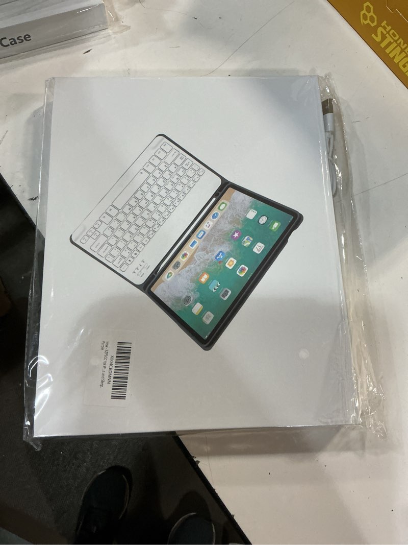 Condition photo showing New/Like New for for iPad (A16) 11th/10th Generation Case with Keyboard, 11 Inch/10.9 Inch iPad (2025/2022), Detachable Wireless Bluetooth Keyboard, Stand Folio Cover with Pencil Holder, Purple