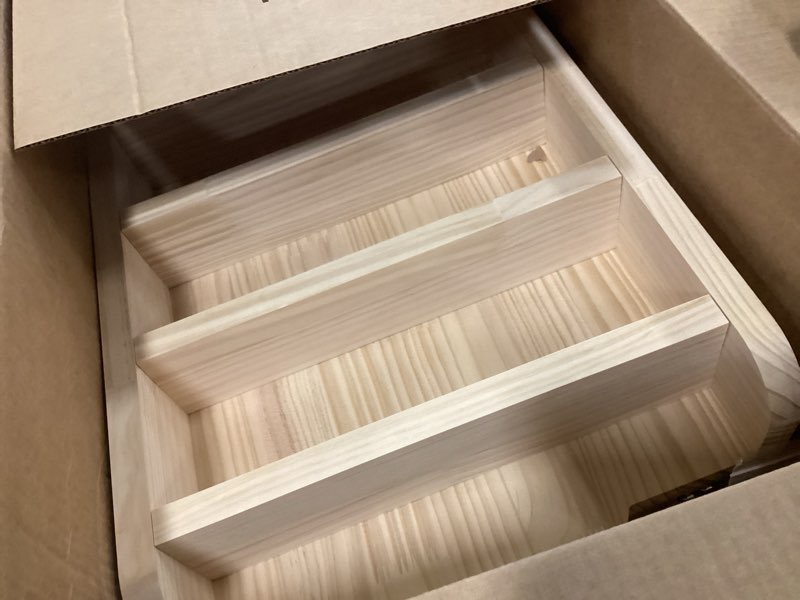 Condition photo showing Good Condition for Wood Rack Shelf for Lenox Village Spice Jars – Handmade Solid Rustic Wooden Wall Mount or Countertop Display Organizer for Collectible Mini Spice Houses