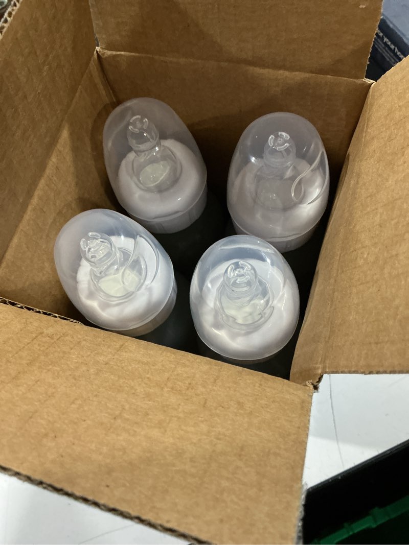 Condition photo showing New/Like New for dr. brown's natural flow anti-colic options+ narrow baby bottle, 8 oz/250 ml, with level 1 slow flow nipples, 0m+, 4 pack clear, 8 oz, 4 pack 4 count (pack of 1)