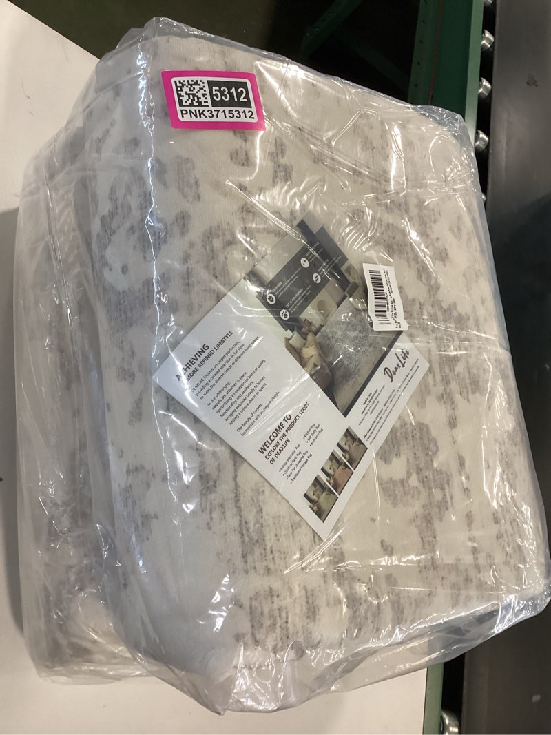 Washable Area Rug for Living Room - Stain Resistant Urtla Thin Rugs with Non Slip Rubber Backing - Indoor Floor Carpet for Dining Room Home Office Dorm (Grey/White, 9’x12’ Feet) Grey/White 9’x12’  (Rectangular)