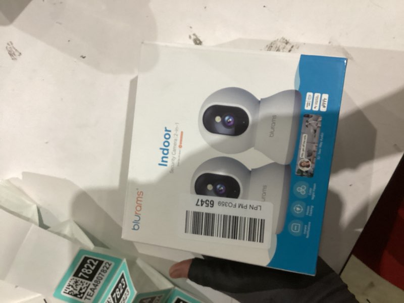 Condition photo showing New/Like New for blurams 5G Cameras for Home Security, 2K Pet Camera with Phone App, 360° PTZ Indoor Camera w/Dual-Band WiFi6, Free Human/Motion/Sound Detection, 2-Way Talk, Night Vision, Compatible with Alexa, 2Pack Grey - 2.4GHz/5GHz