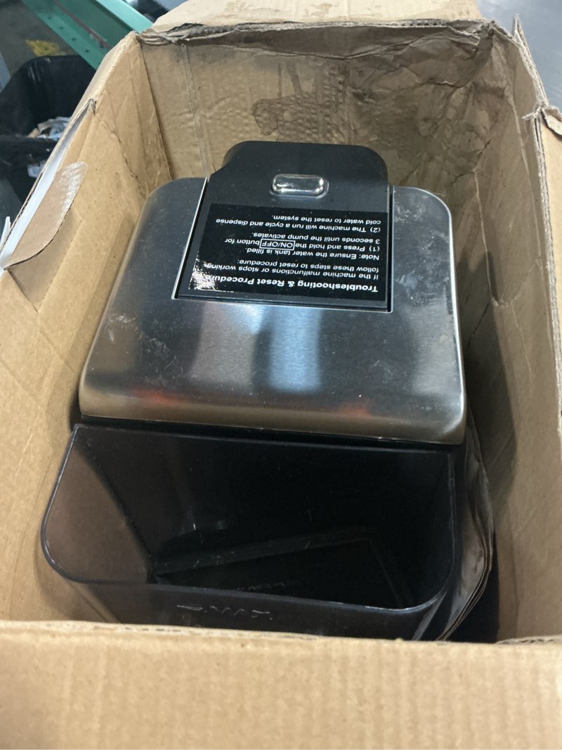 Condition photo showing As Is for k cup coffee maker, hot & iced coffee maker for k cup and grounds, 6-14 oz brew sizes, 50oz removable tank, single cup coffee maker with descaling reminder, stainless steel, black