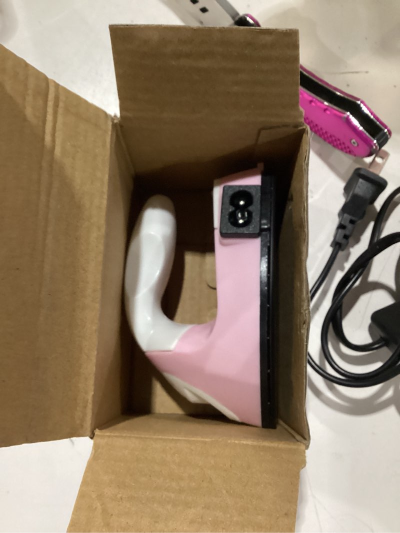 Condition photo showing Good Condition for honoson mini craft iron mini heat press small iron 3.93 x 2.36 x 2.76 in portable handy tiny flatiron with charging base accessory for fuse bead patch diy heat transfer vinyl(light pink)
