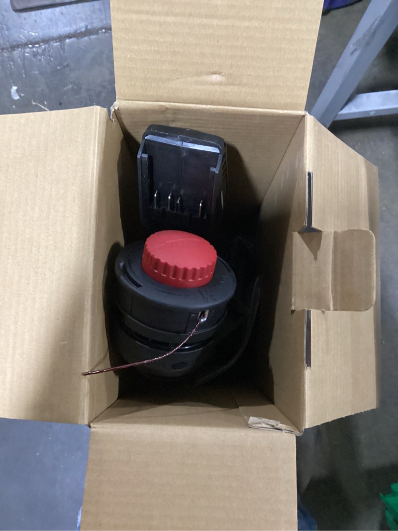 Condition photo showing As Is for hyper tough 20v 13" brushless string trimmer with rapid reload trimmer head, ht22-401-03-02
