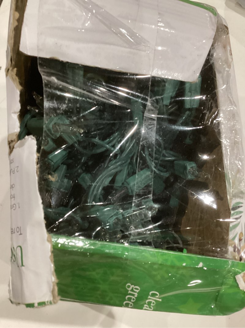 Condition photo showing As Is for PREXTEX 300 Count Clear Christmas Tree Lights with Green Wire - 60 ft Warm White Twinkle Lights for Indoor or Outdoor Use - Holiday Fairy String Lights for Christmas Trees, Patios, and More Clear 300ct