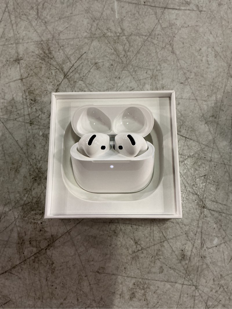 Condition photo showing Good Condition for apple airpods 4 wireless earbuds, bluetooth headphones, personalized spatial audio, sweat and water resistant, usb-c charging case, h2 chip, up to 30 hours of battery life, effortless setup for iphone without active noise cancellation without applecare+