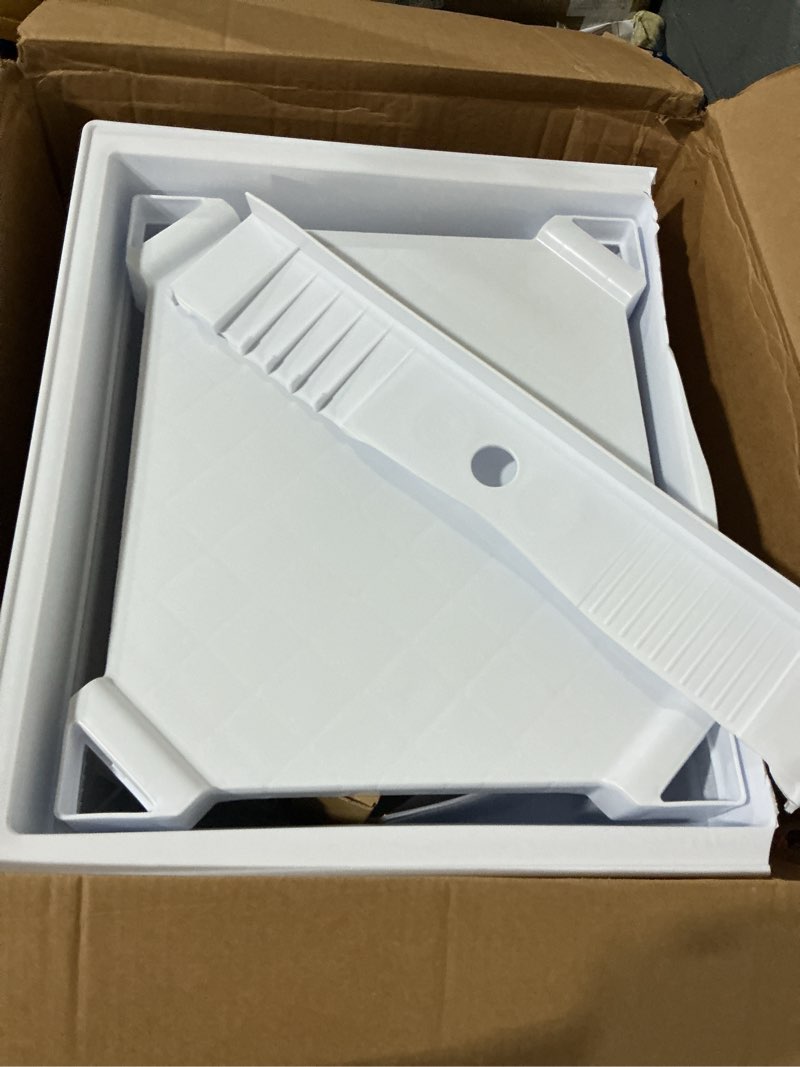 Condition photo showing As Is for project source 24-in x 24-in 1-basin white freestanding utility tub with drain and faucet