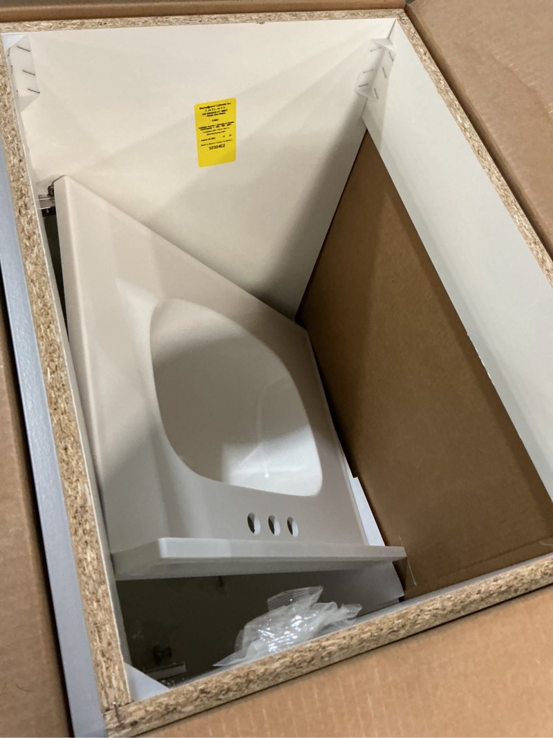 Condition photo showing Good Condition for project source 24-in gray single sink bathroom vanity with white cultured marble top
