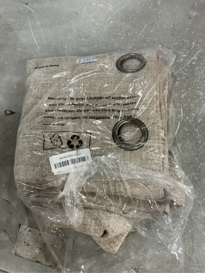 Condition photo showing Good Condition for youngstex linen curtains 63 inches length textured short drapes with bronze grommet 60 inch wide light filtering for living room bedroom dining room, dark oatmeal, 60 x 63 inch, 2 panels 60"w x 63"l (pack of 2) dark oatmeal