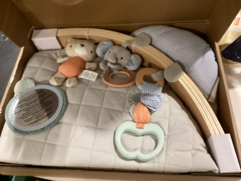 Condition photo showing Good Condition for ingenuity cozy spot reversible duvet activity gym & play mat with wooden toy bar - loamy, newborn and up
