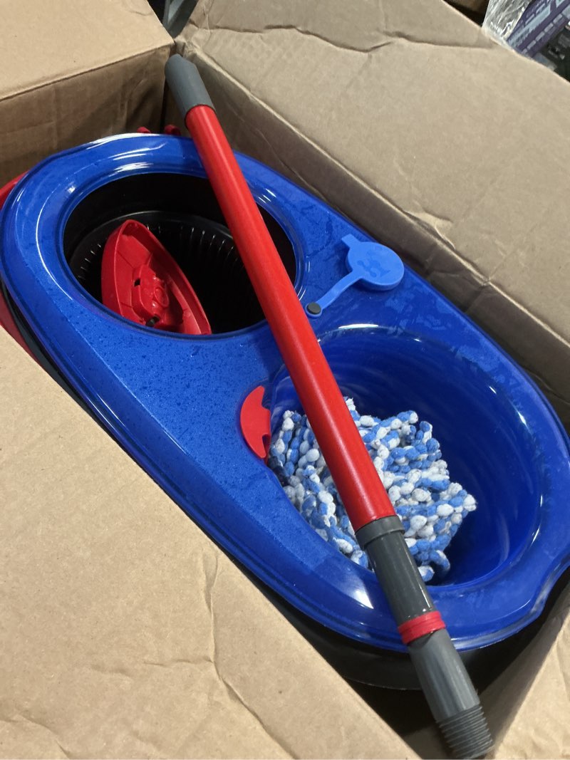 Condition photo showing Good Condition for o-cedar rinseclean spin mop & bucket system | clean with water | removes 99% of bacteria