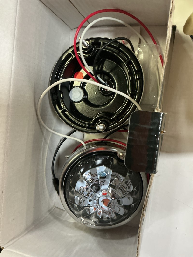 Condition photo showing As Is for partsam 2pcs 3.5 inch glass lens low profile watermelon lights red led turn signal marker light aluminum alloy base, suitable for 10-30v vehicles, semi trucks, trucks, pickup