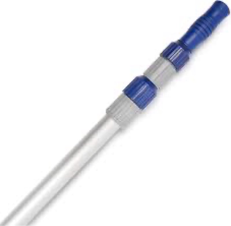 poolvio 12 ft telescopic swimming pool pole - adjustable 2 piece aluminum pool pole for pool cleaning skimmer nets vacuum heads & brushes, strong grip & lock