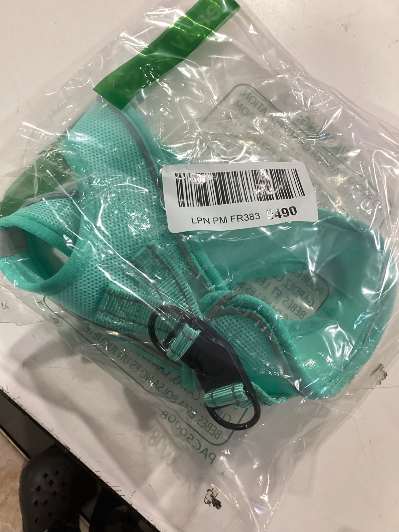 Condition photo showing Good Condition for hipubby dog harness and leash set, no pull soft mesh puppy harness for small medium dogs, cats - step in reflective breathable lightweight vest harness for walking, training - green, s green s (chest: 15.5"-17")