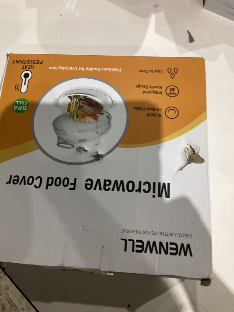 Condition photo showing As Is for WENWELL Microwave Splatter Cover with Water Steamer,Protect Food Splashes,Dish Bowl Plate Serving Lid with Handle,BPA-Free,Clear Safe Plastic,Microwave Cover for Food,10 Inch 10.5 inches (with water steamer) Clear