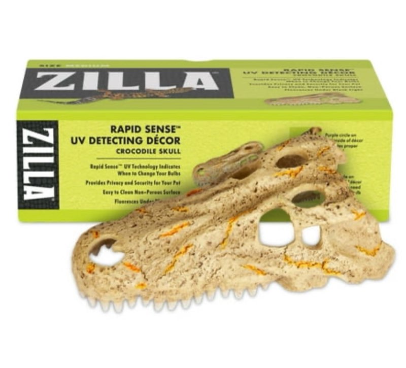 Zilla Rapid Sense UV Detecting Crocodile Skull Décor for Reptiles  Medium