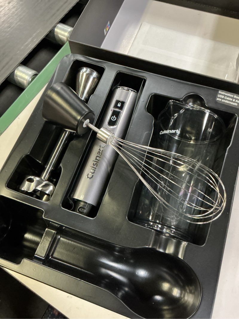 Condition photo showing As Is for Cuisinart Electric Hand Blender & Mixer, EvolutionX Cordless Rechargeable, Gray/Black, RHB-100,Dark Grey