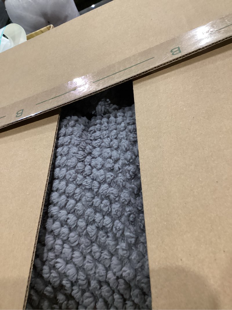 Condition photo showing As Is for Luxury Flannel Fleece Sherpa Blankets King Size for Bed, Jacquard Boho 3-Layer Thick and Warm Blanket for Winter, Soft Cozy Fuzzy Plush Velvet Blanket with 2 Pillow Cases, Grey, 102x88 Inches Grey King (102" x 88")