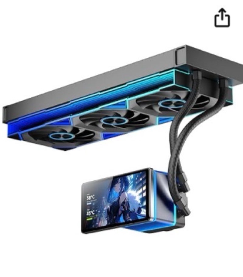 PF 360 CPU Water AIO Cooler Liquid Cooling|5.5-inch LCD Magnetic Screen|360mm ARGB Infinity Mirror 2000RPM PWM Fan|Lower Noise ?30DBA|for Intel LGA1851/1700/1200/115X AMD AM4/AM5-Black