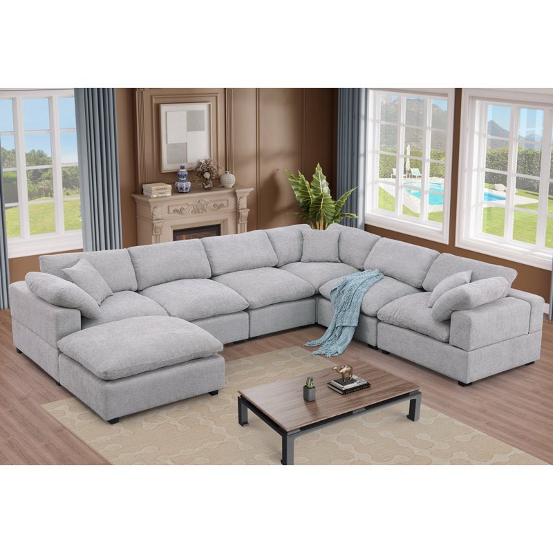 Vivianna 7 pc comfy reversible sectional (incomplete 2 chairs only)