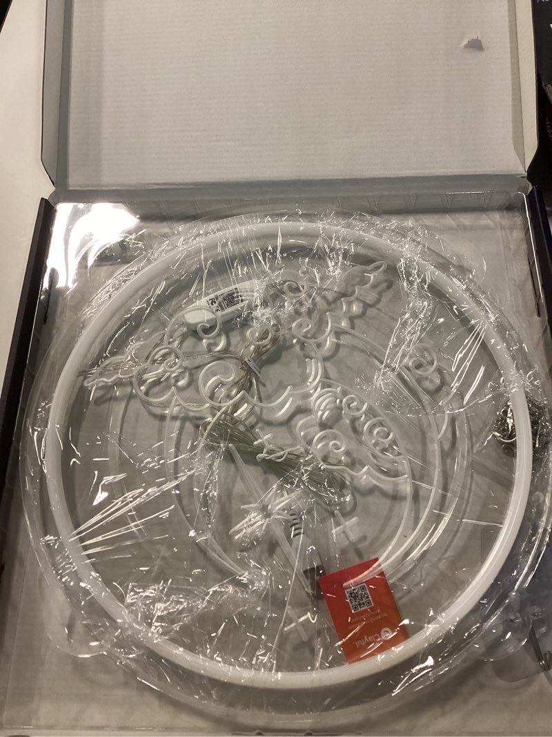 Condition photo showing New/Like New for Clayful Moon & Cloud RGBICW LED Neon Sign - Acrylic Engraved RGB Mood Lamp with Multiple Lighting Modes, Music Sync, Bluetooth & Wired Control - Bedroom, Kids Room, Café, Party Décor