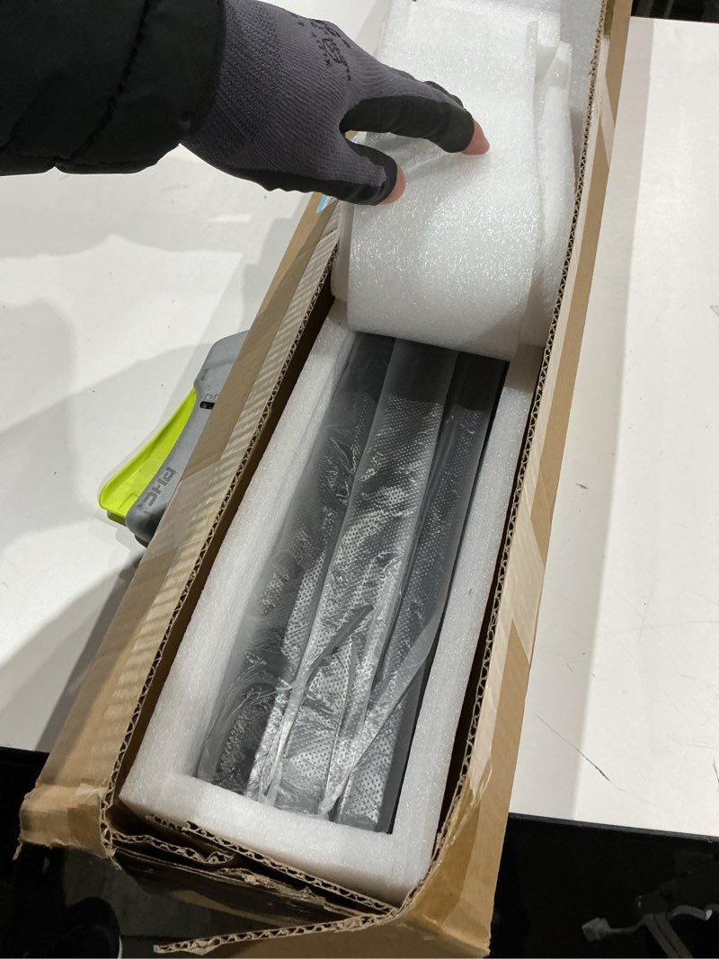 Condition photo showing As Is for room divider ceiling track set for curtains with hooks, corner connectors(set of 2) and top brackets curtain rail system (6-9 ft track set) black 6-9 ft track set