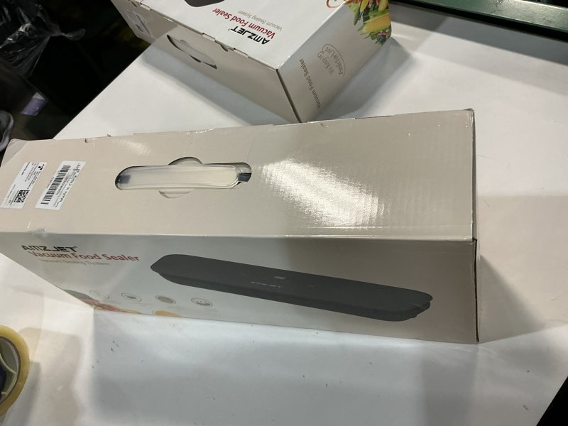 Condition photo showing New/Like New for Vacuum Sealer for Food - Tempered Glass Panel, LED Touch Control, Digital Display, Pulse/Moist/Dry/Seal/External Suction Modes, Includes 30 Vacuum Bags & Built-in Cutter(Black) Black(30Bags)