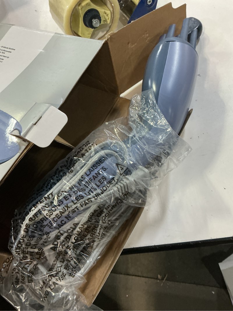 Condition photo showing New/Like New for infiniti pro by conair steam therapy hair steamer, portable styling tool with 7-inch diffuser attachment, 30-second heat-up, penetrating steam for detangling, reshaping, and volumizing curls, blue