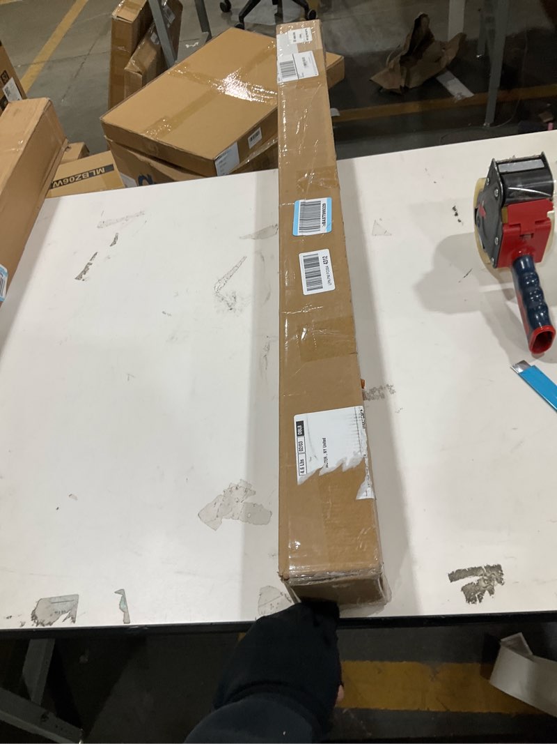 Condition photo showing Good Condition for no Drill Cordless Roman Shades for Windows, 43" W × 64" H - Light Filtering - Linen - White Light Filtering - Linen - White 43" W × 64" H