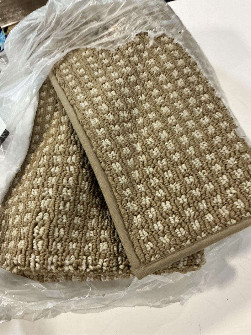 Condition photo showing As Is for kitchen rugs,non slip kitchen mats for floor-thick stain resistant kitchen floor mat runner carpet for hallways entryway laundry room washable(24"x35"+24"x71",brown) brown 24"x35"+24"x71"
