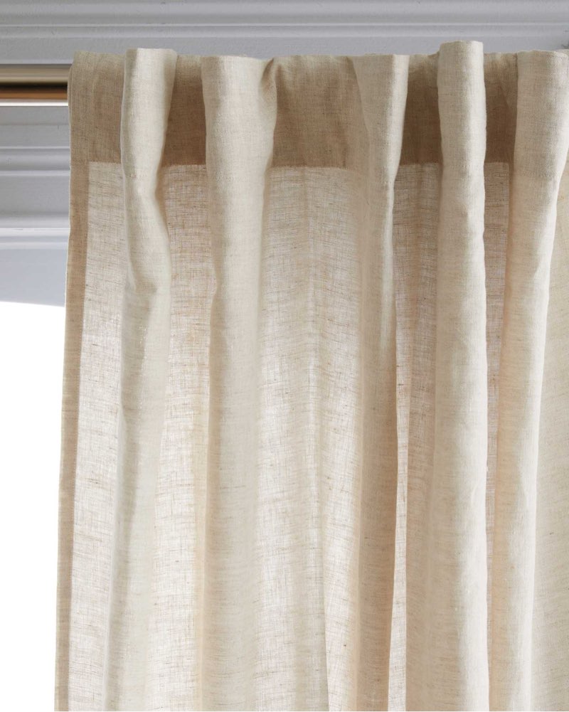 quince european linen curtain, 48x120, flax single panel