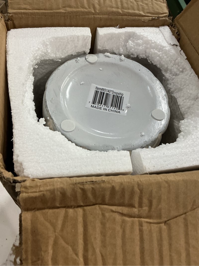 Condition photo showing New/Like New for Deco 79 Ceramic Decorative Vase Centerpiece Vase with Diamond Pattern, Flower Vase for Home Decoration 6" x 6" x 16", Gray