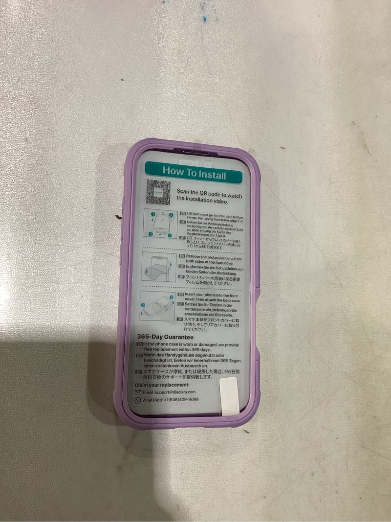 Condition photo showing As Is for Diaclara Magnetic Designed for 17 Case Full Body Bumper,[Compatible with MagSafe] Military Drop Proof Cover with Built-in Touch Sensitive Anti-Scratch Screen Protector Purple iPhone 17 6.3'' Magnetic Purple