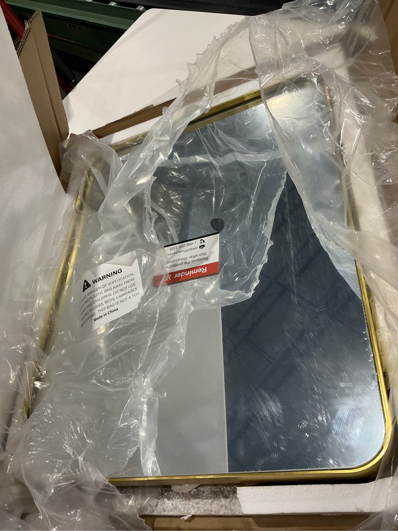 Condition photo showing Good Condition for tokeshimi 48x24 brushed gold bathroom mirror for over sink,bathroom mirror rectangle with tempered glass,vanity mirror with aluminum frame(horizontal/vertical) brushed gold 24"l x 48"w