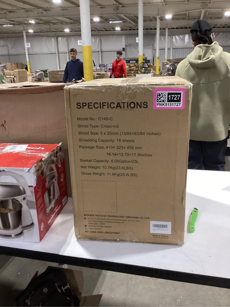 Condition photo showing New/Like New for bonsaii paper shredder, 18-sheet 60-minutes shredder for office heavy duty cross-cut shredder with 6 gallon pullout basket 4 casters(c149-c) 1 8 sheet cross cut