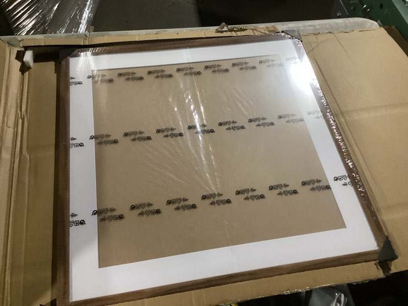 Condition photo showing Good Condition for 24x24 wood frame brown, rustic natural wooden 24x24in poster picture frame, distressed 24 x 24inch woodgrain gallery photo frame with hd plexiglass, horizontal vertical wall mounting display 1pcs brown 24x24