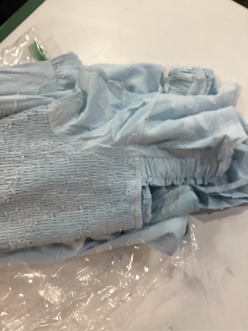 Condition photo showing Good Condition for zesica women‘s summer boho floral midi dress 2026 casual short sleeve square neck flowy beach vacation long dress blue x-large