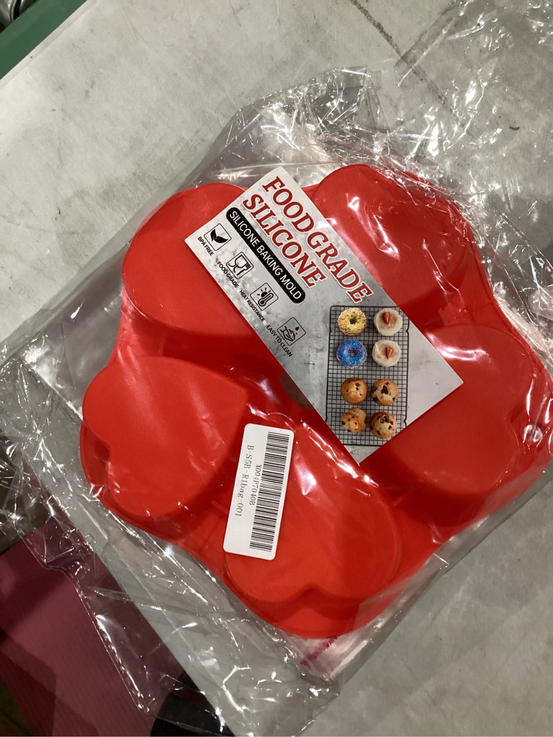 Condition photo showing New/Like New for Silicone Air Fryer Muffin Pan Egg Bite Heart Mold for Oven Baking,1 pcs With 100bags Mini Muffin Tins Cups Cake Pan Tray for Air Fryer Liners Basket Accessories Baking Muffin Cakes Pancake Heart: 1 pcs+100 bags Heart Muffin Pan