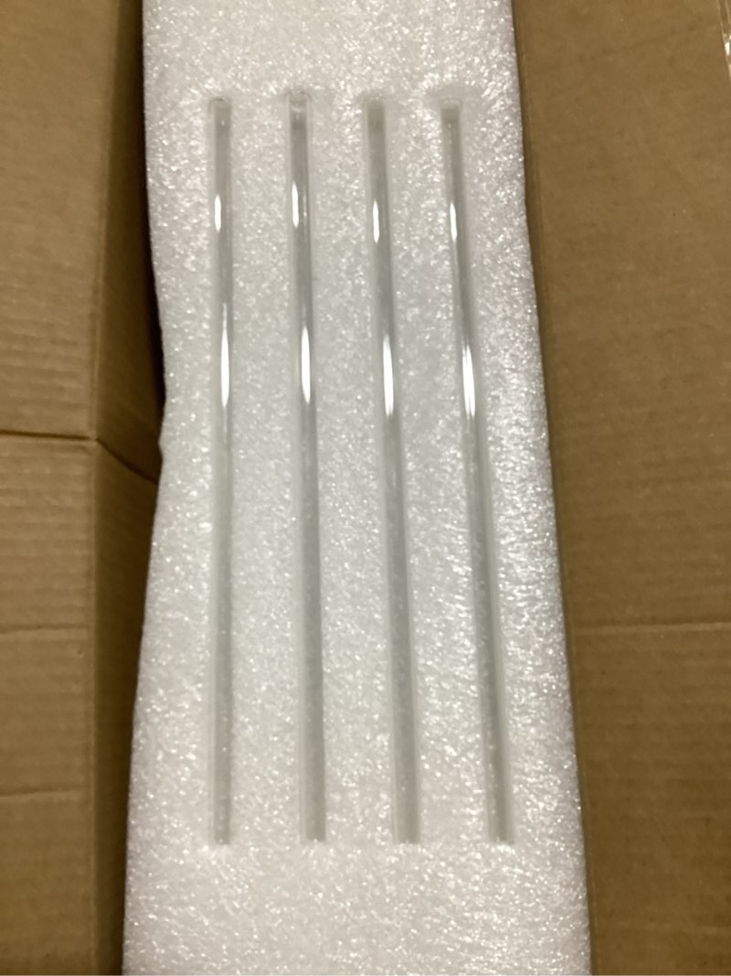 Condition photo showing New/Like New for iced coffee cups with lids: coffee bar accessories - ribbed glass tumbler with straw and lid 4pcs - 20oz leak proof tumbler - reusable glass cups and tumblers with lid and straws for to go iced coffee