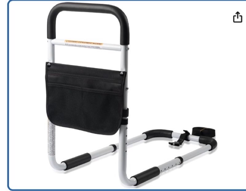 panta bed rails for elderly adults, adjustable bed assist bar for seniors, medical bed safety rail with storage bag and fixing strap, portable bed cane fit king, queen, full, twin, medium, black