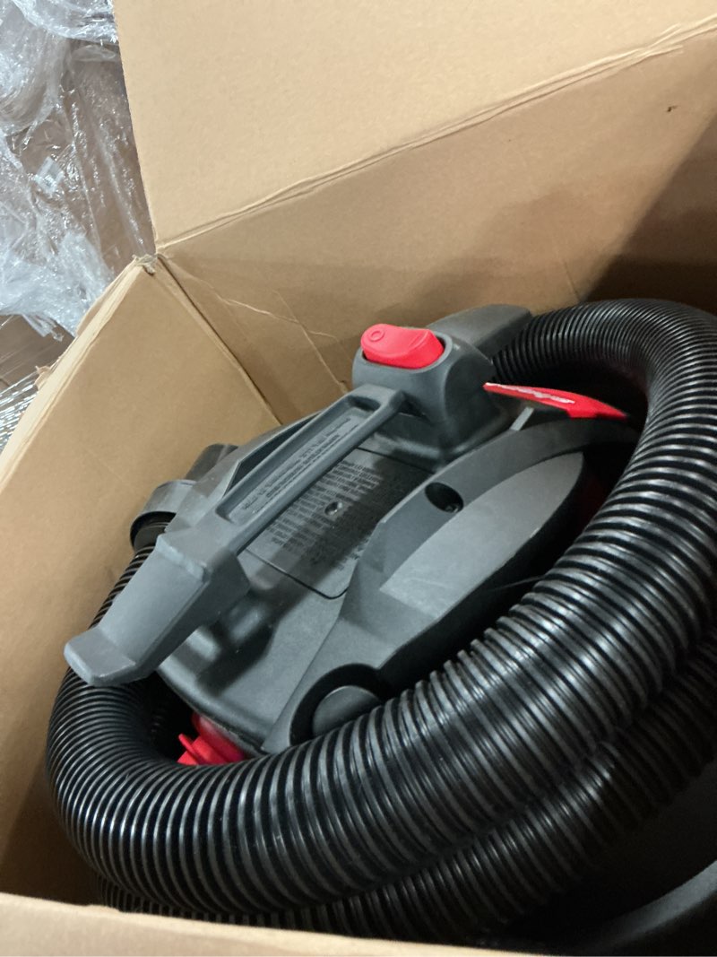 Condition photo showing As Is for shop-vac 5761011 10 gallon wet/dry shop vacuum, 4.5 peak hp, 1.5 inch diameter x 7 foot hose, 12 foot cord, ideal for home, garage, and workshop cleaning