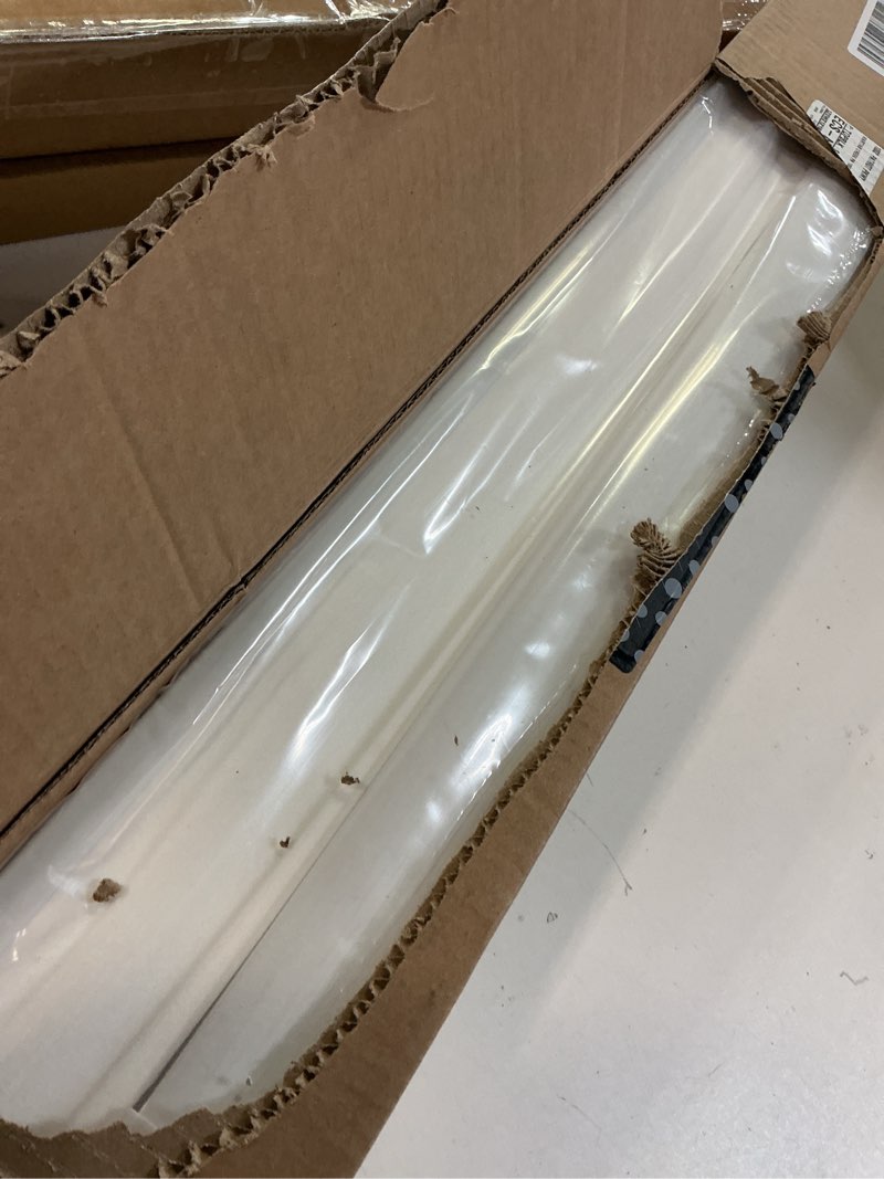 Condition photo showing Good Condition for lotus & windoware 2.5-inch cordless faux wood blind, plantation style, 22.5" wide x 60" long, smooth, bright white – for living room, bedroom, interior door windows bright white 22.5"w x 60"h