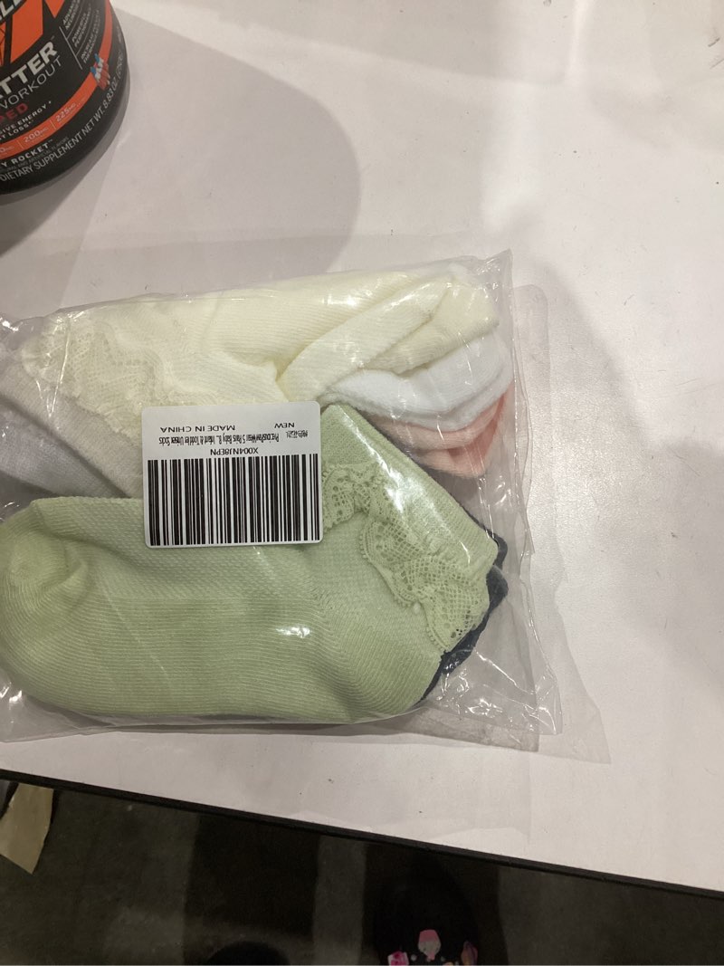 Condition photo showing New/Like New for Baby Toddler Ruffle Socks Newborn Infant Girls Cotton Socks Unisex 5 Pairs 0-12 Months Yellow/Orange/Blue/Beige/Purple