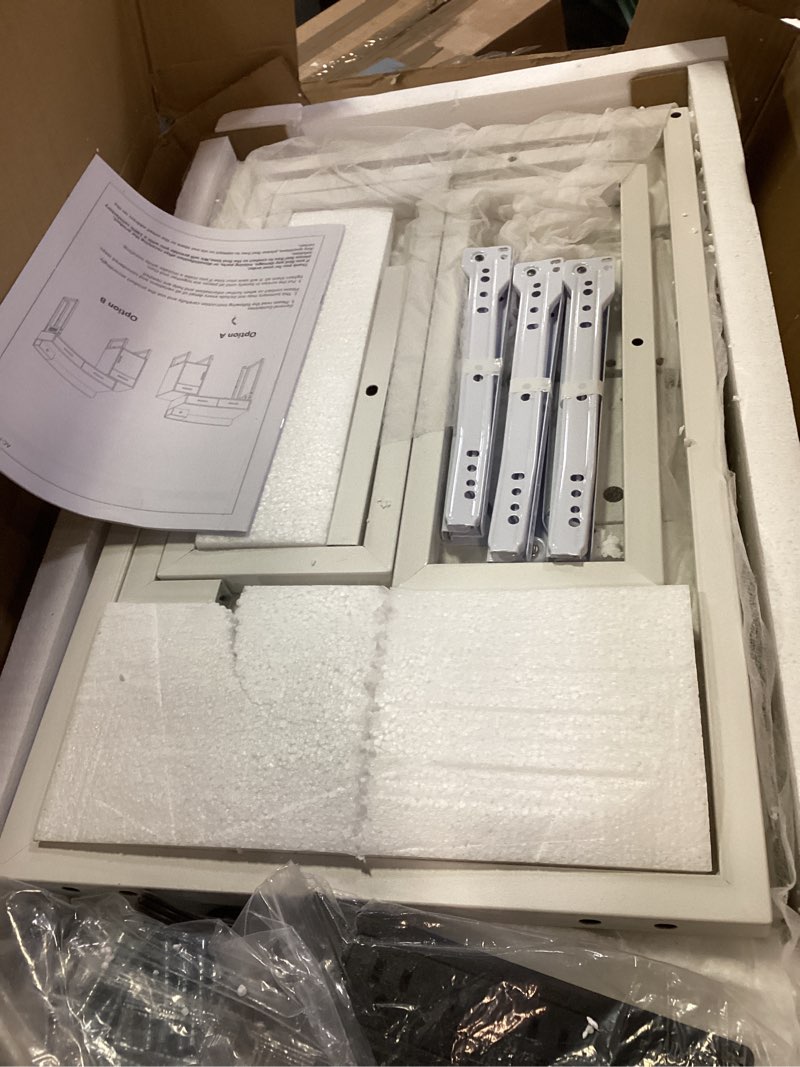 Condition photo showing Good Condition for Vanity Desk with 4 Storage Drawers - Modern Makeup Vanity Table with Charging Station, White Vanity Desk with Reversible Cabinet Dressing Table Set with Divided Organizers for Women Girls, White