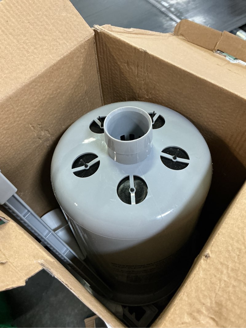 Condition photo showing Good Condition for above ground pool skimmer with 10-pack skimmer socks, wall mount surface skimmer for inflatable & metal frame pools, auto skims leaves, debris, removable basket, works with 800+ gph pump 10 pack