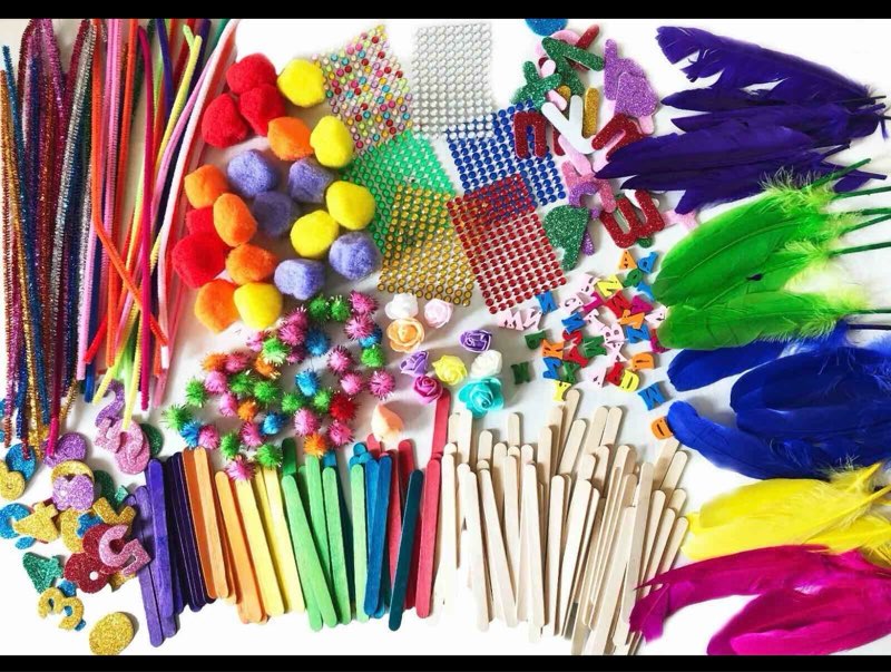 assorted arts & craft supplies 