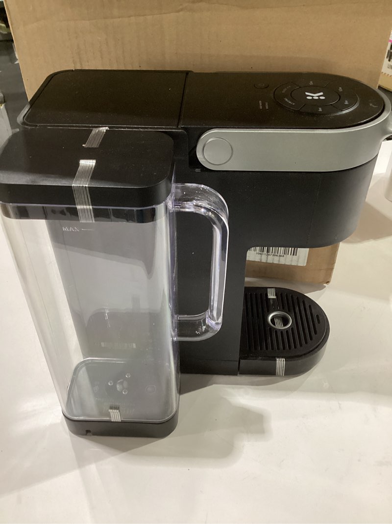Condition photo showing As Is for keurig k-supreme single serve k-cup pod coffee maker, multistream technology, 4 brew sizes, 66oz dual-position removable reservoir, black black coffee maker, not tested, used