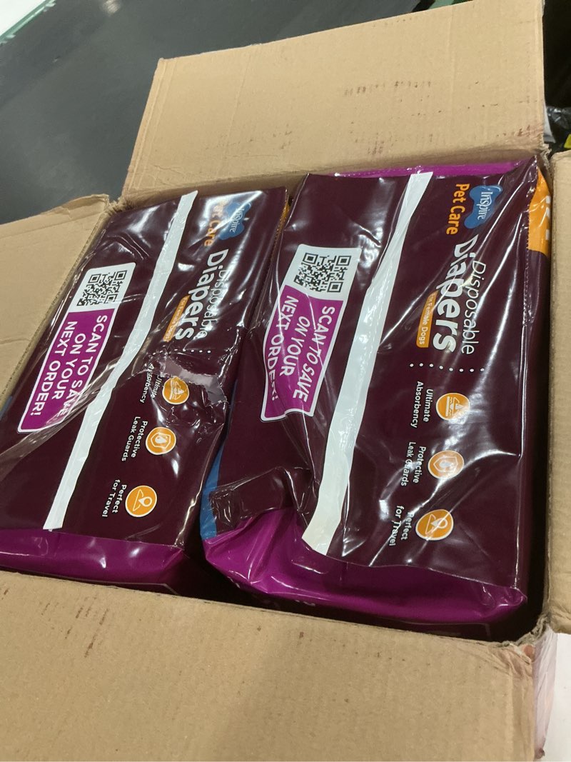 Condition photo showing Good Condition for inspire pet care dog diapers female dogs | bulk value doggie incontinence, accidents, for heat, pee or period and housebreaking (x-large (56 count))